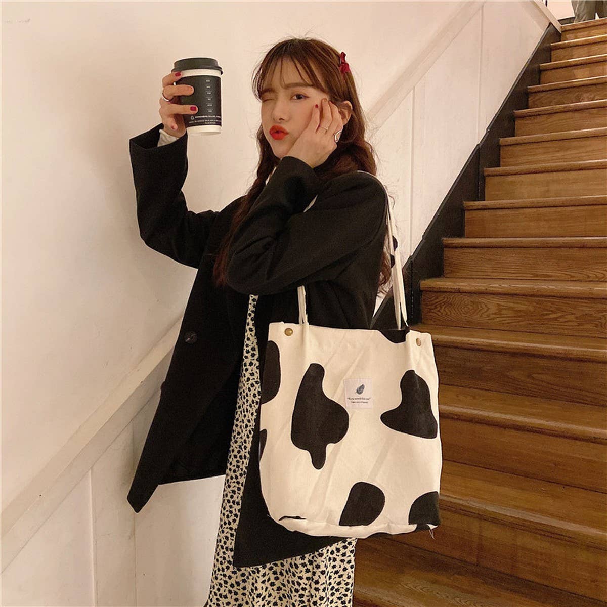 NINEXIS - Wholesale Tote Bag - Women's - CWAB3899_CORDUROY SNAP-BUTTON LARGE-CAPACITY SHOULDER BAG20