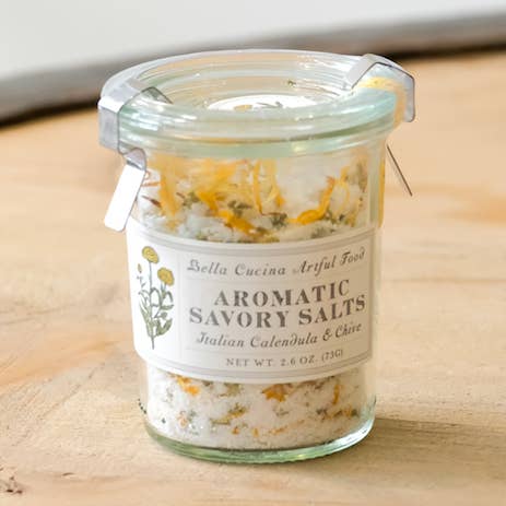 Calendula & Chive Savory Salt for wholesale by Bella Cucina