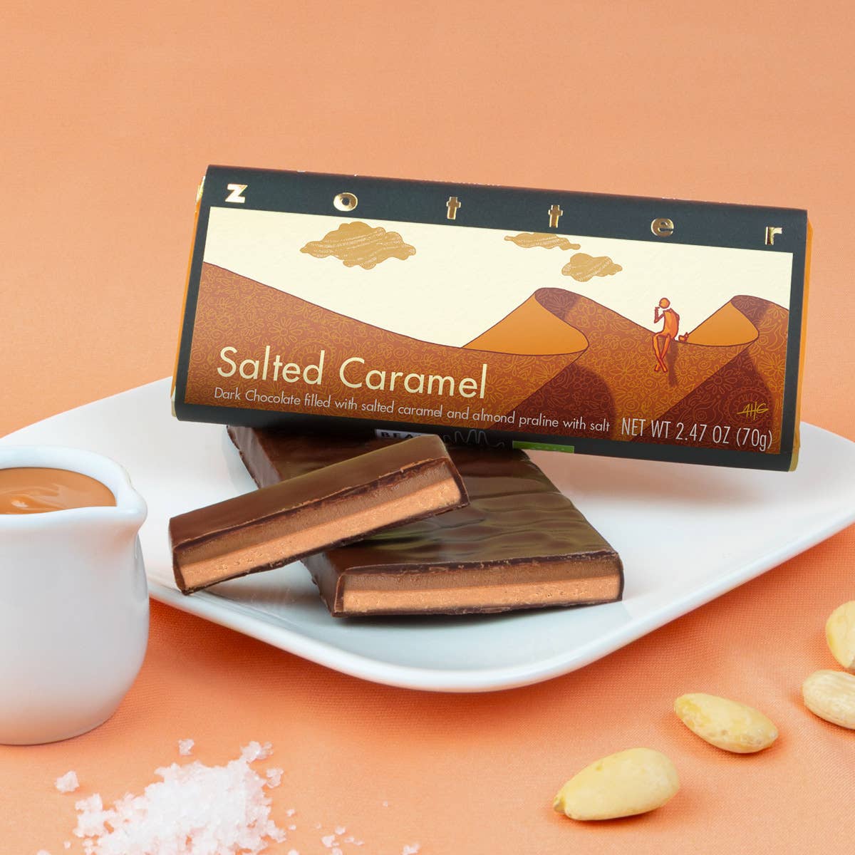 Zotter Chocolates - Wholesale Chocolate Bar - Salted Caramel (Hand-scooped Chocolate)1