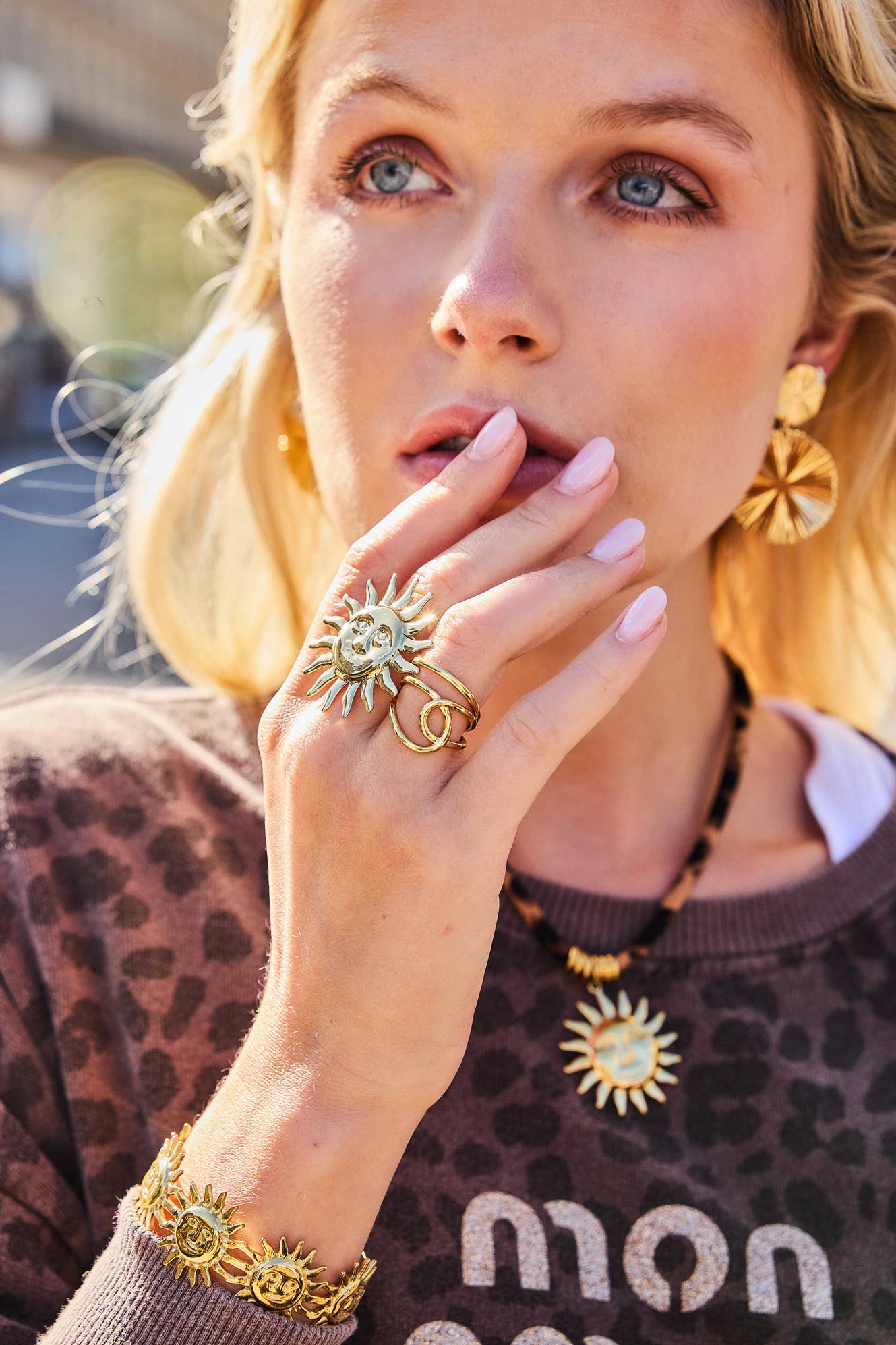 Gold Golden Sun Bangle Bracelet – Bohemian Chic Spirit for wholesale on Faire