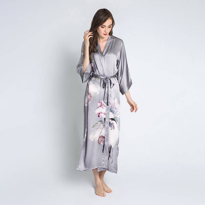 KIM+ONO - Wholesale Robe - Women's - Silk Kuren Long Kimono Robe
