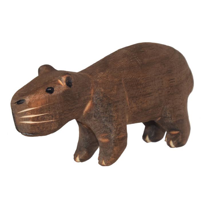CAPYBARA BALSA WOOD FAIR -TRADE ORNAMENT - CARVED BY PERUVIAN AMAZON ARTISAN for wholesale by Amazon Ecology