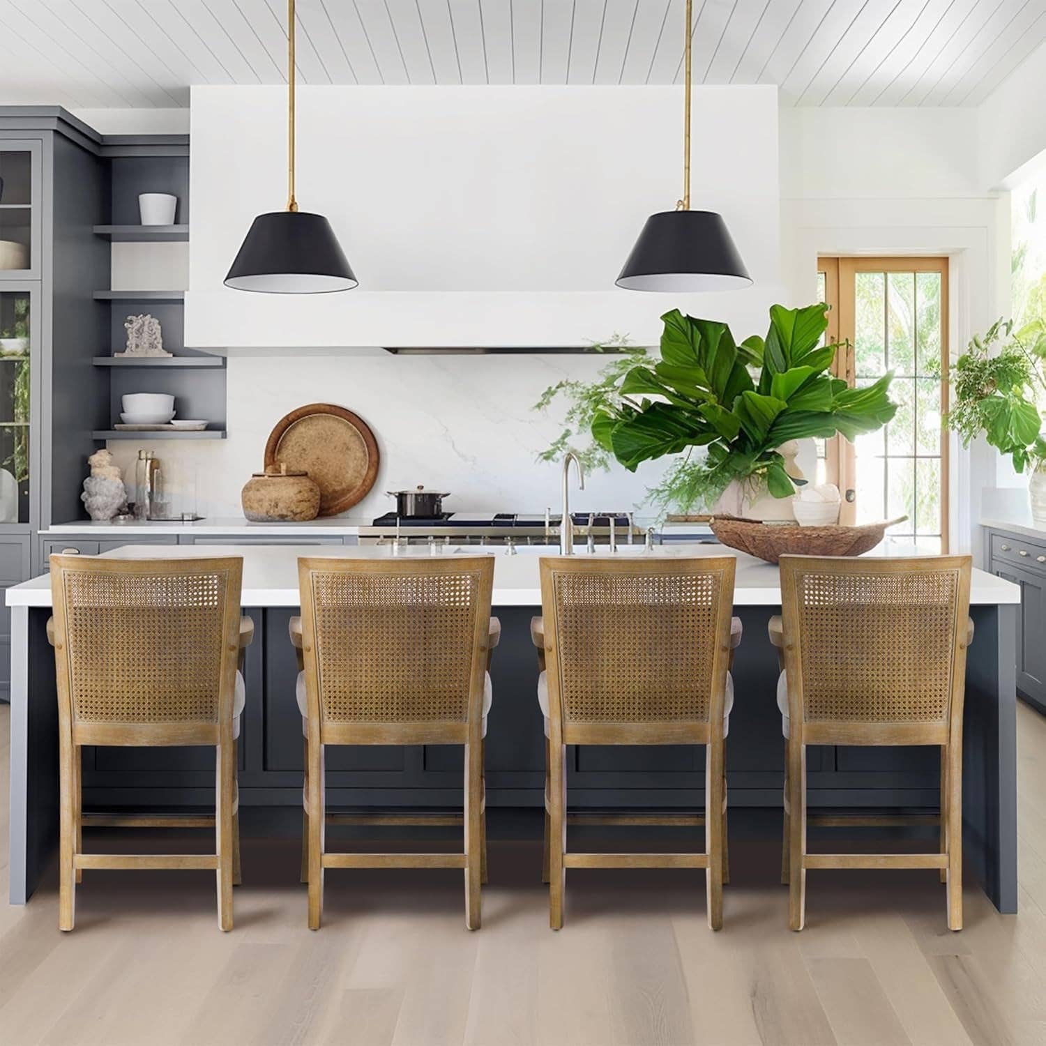 ShipItFurniture - Wholesale Stool - Counter Stool With Cane Back And Upholstered Seat Kitchen6