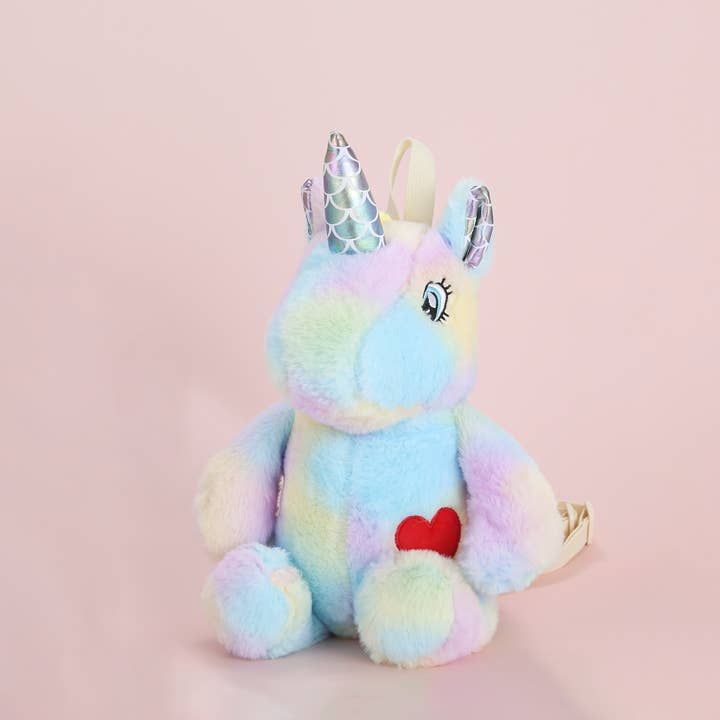 Bewaltz - Wholesale Backpack - Kids - CLOSEOUT! Plushie Heart Unicorn Backpack - Blue 🦄