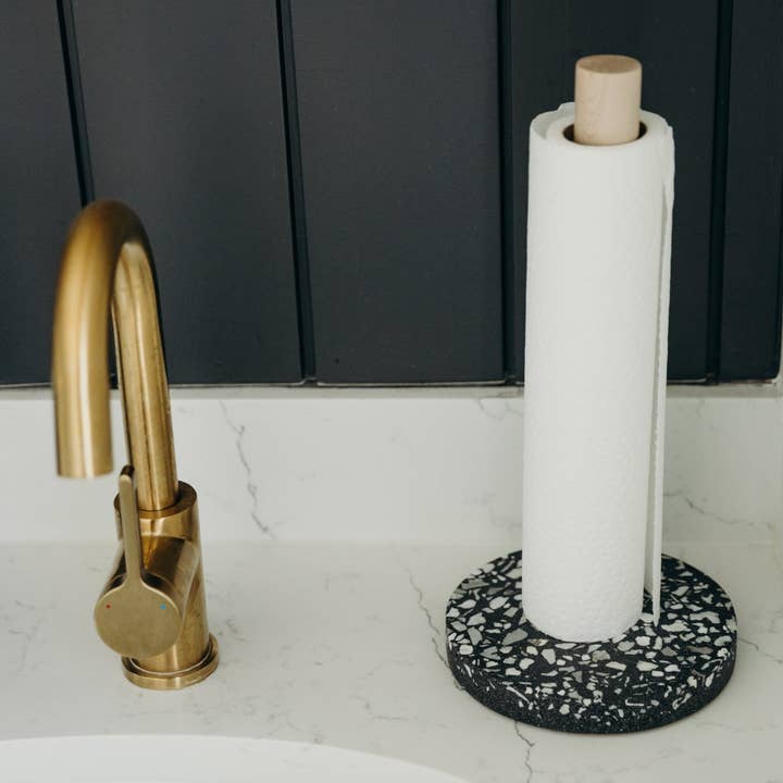 pretti.cool - Wholesale Paper Towel Holder - Paper Towel Holder | Chunky Black Terrazzo2
