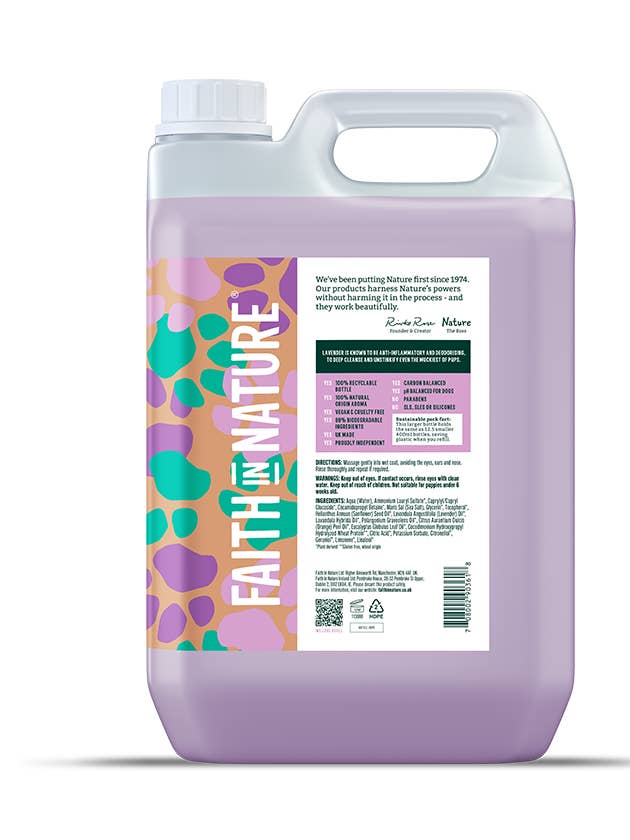 Lavender Dog Shampoo - 5L for wholesale by Faith in Nature