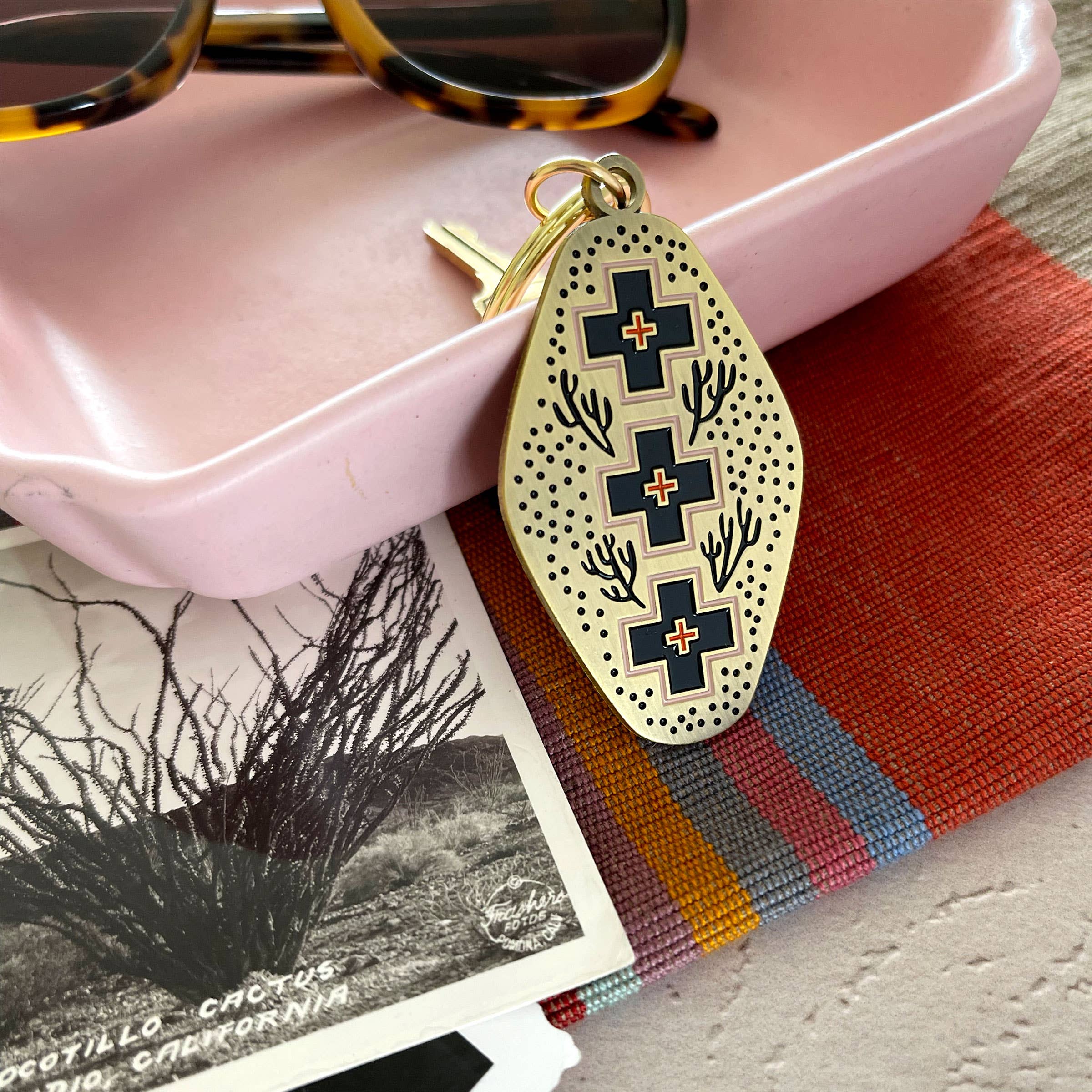 Paper Parasol Press - Wholesale Keychain - Women's - Desert Crossroads Western Themed Enamel Keychain3