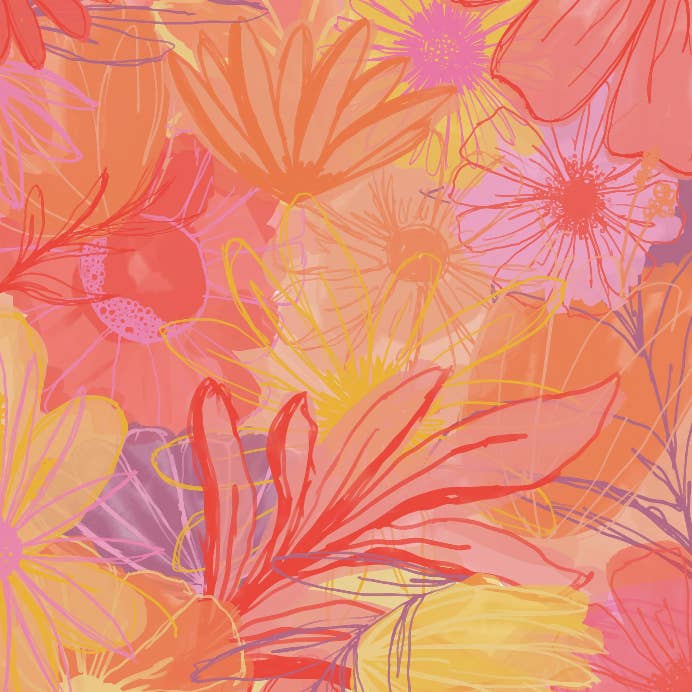 Flower Doodle Print for wholesale by Roe & Co Doodles