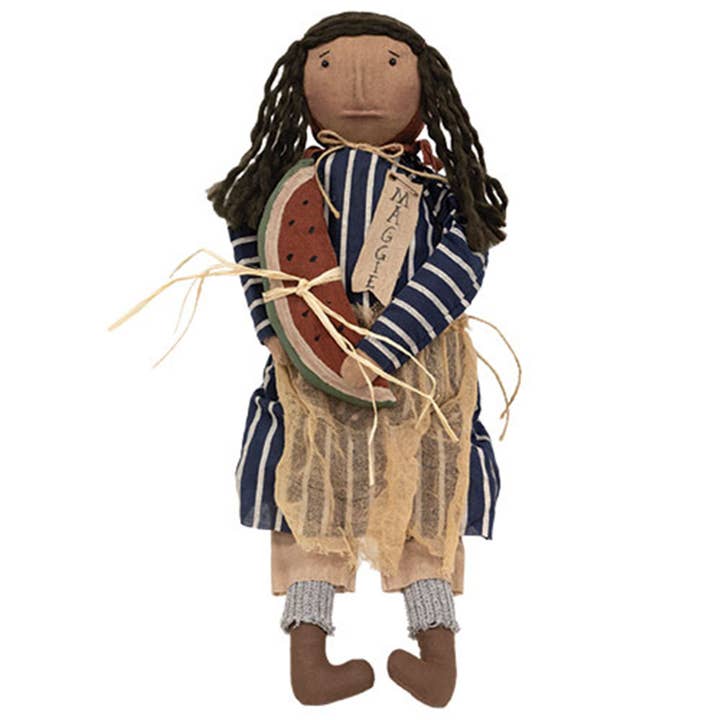 The Hearthside Collection - Wholesale Decorative Tabletop Object - Maggie Doll With Watermelon Slice