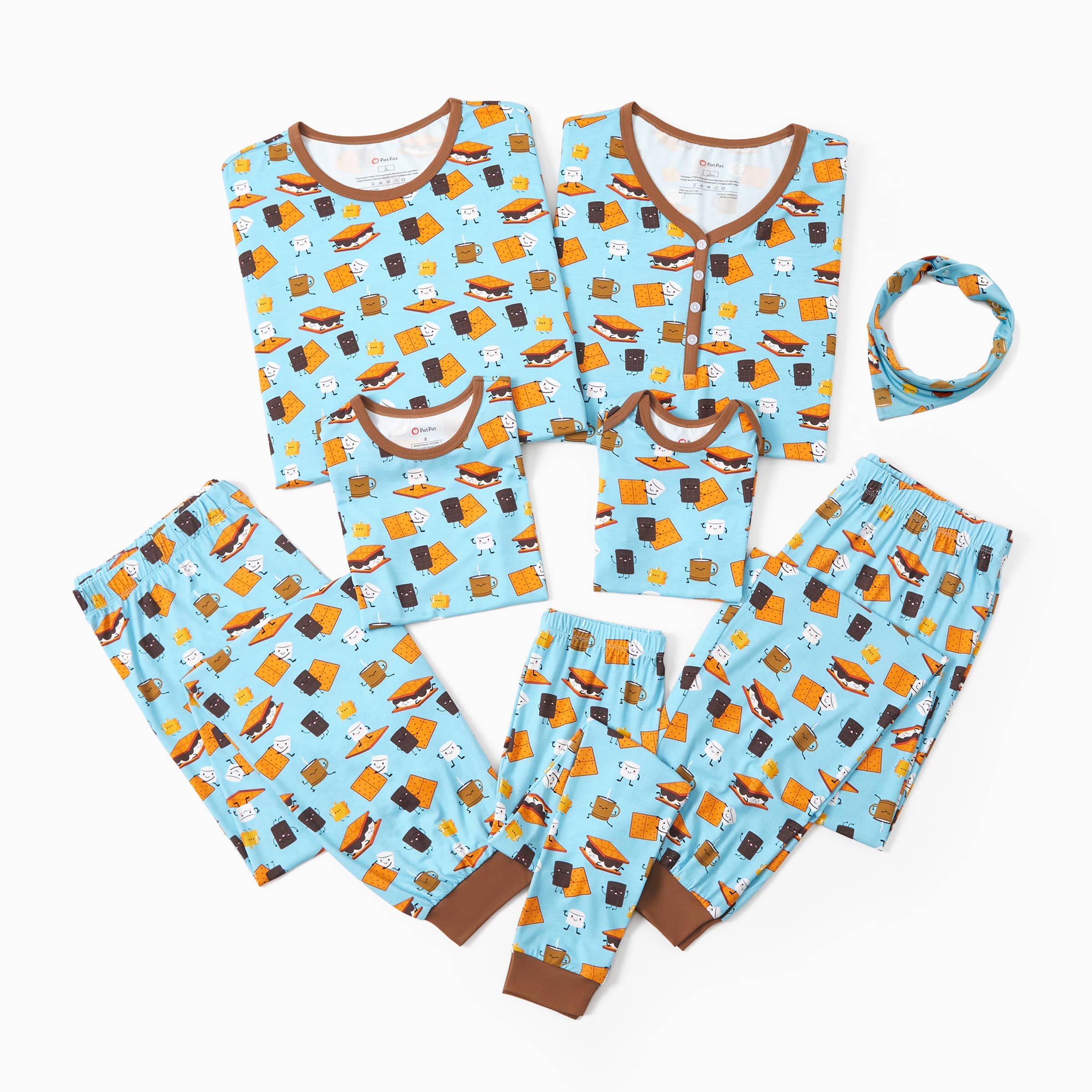 Verde Set di Pigiami Coordinati per Famiglia in Bambù Maglie Carine & Pantaloni Lunghi in vendita all'ingrosso su Faire15