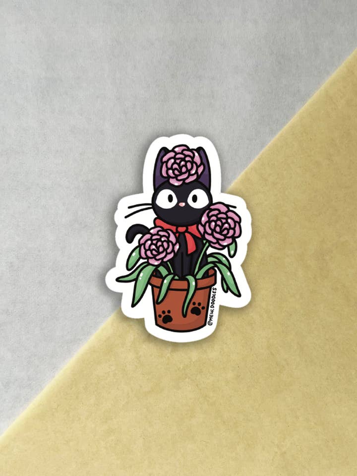 Adesivo in vinile Jiji per la vendita all'ingrosso da parte di Mew Doodles