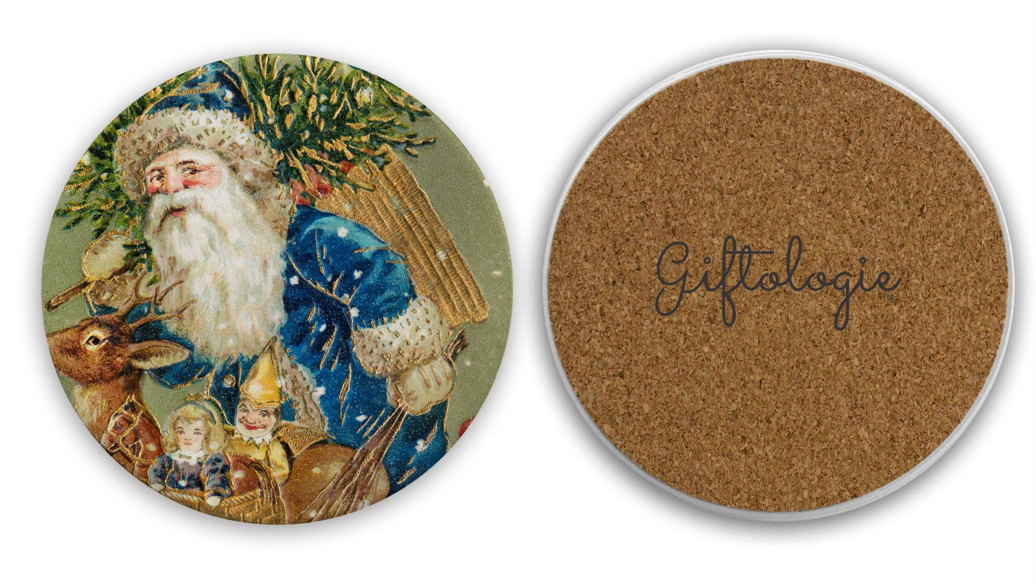 Giftologie - Wholesale Coasters - Father Christmas Coaster (3)0