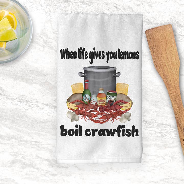 Plush Hand Towel | Crawfish Boil for wholesale by Sew Many Blessings LA