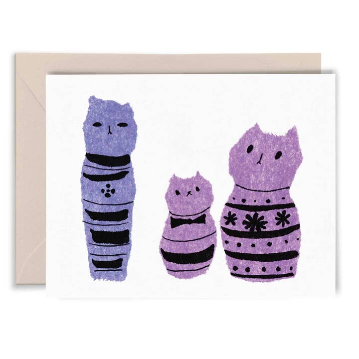 Kokeshi Cats Card - Toni Yuly-serien för wholesale av Apricity Press