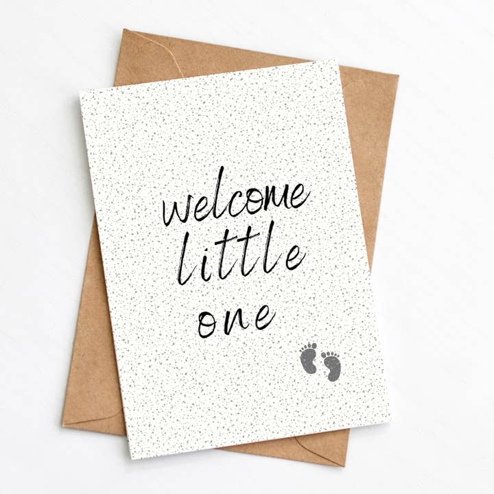 Welcome Little One, New Baby Card for wholesale by Greenwich Paper Studio