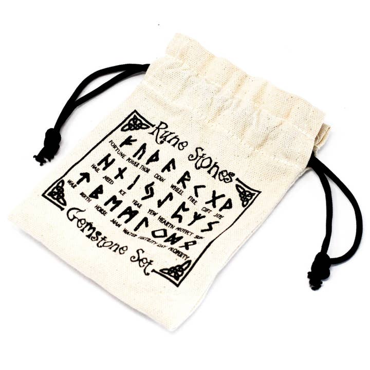 AW Artisan – wholesale Andlig sten/kristall – Indian Rune set i påsar - Agat i band