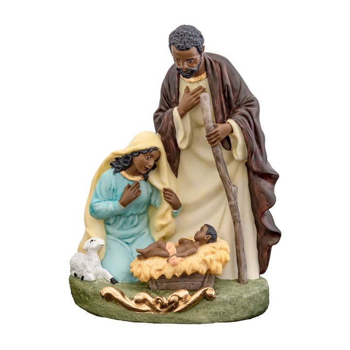 19031: African American Traditional Nativity, 8.25"H for wholesale by Positive Image Gifts