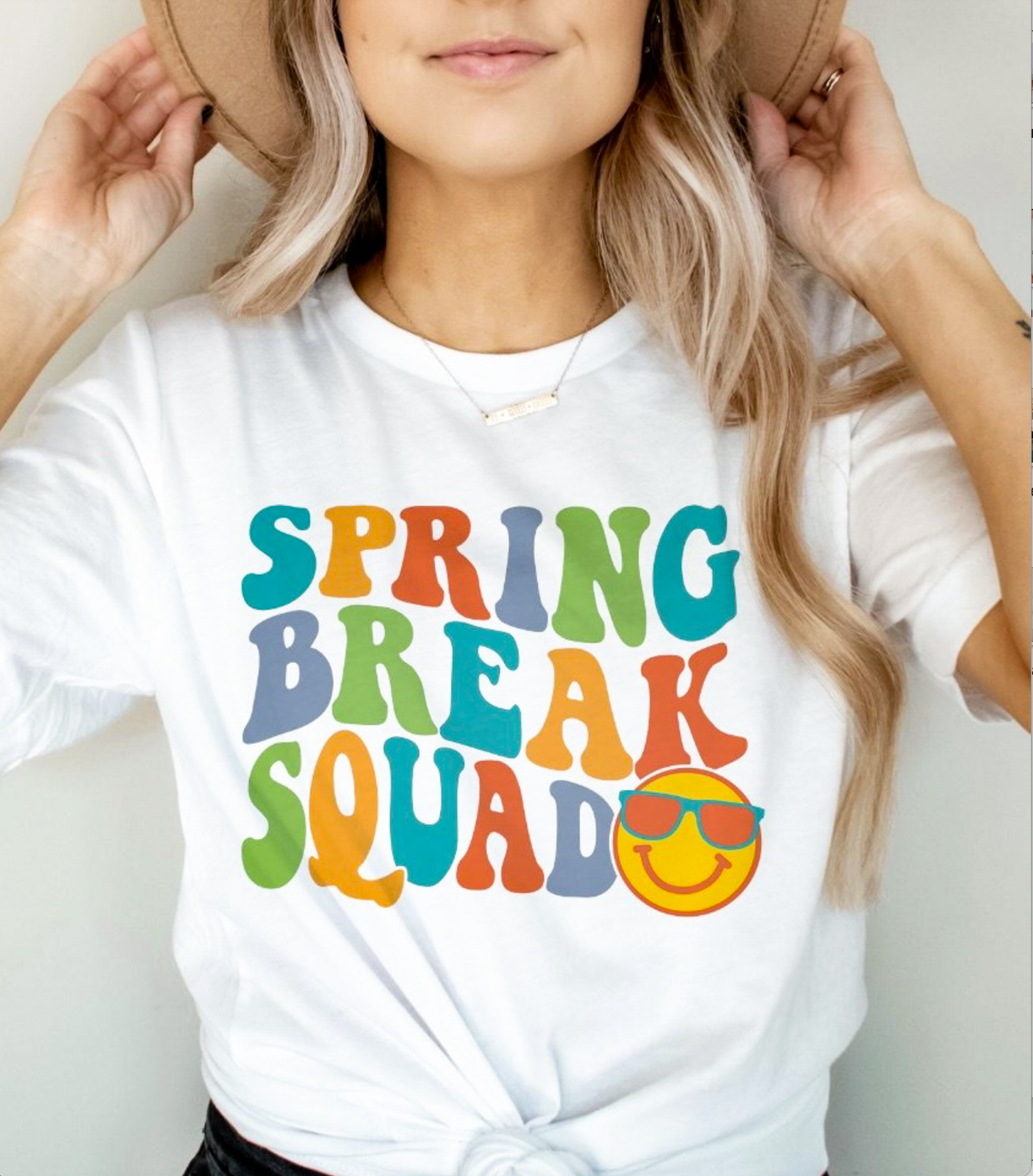 Peach Closet - Wholesale Screen Printed T-Shirt - Women's - Spring Break Squad Tee0