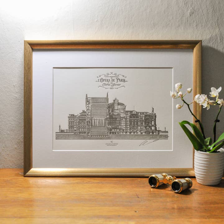 Letterpress Art Print Cross Section of the Opera of Paris for wholesale by L'Atelier Letterpress
