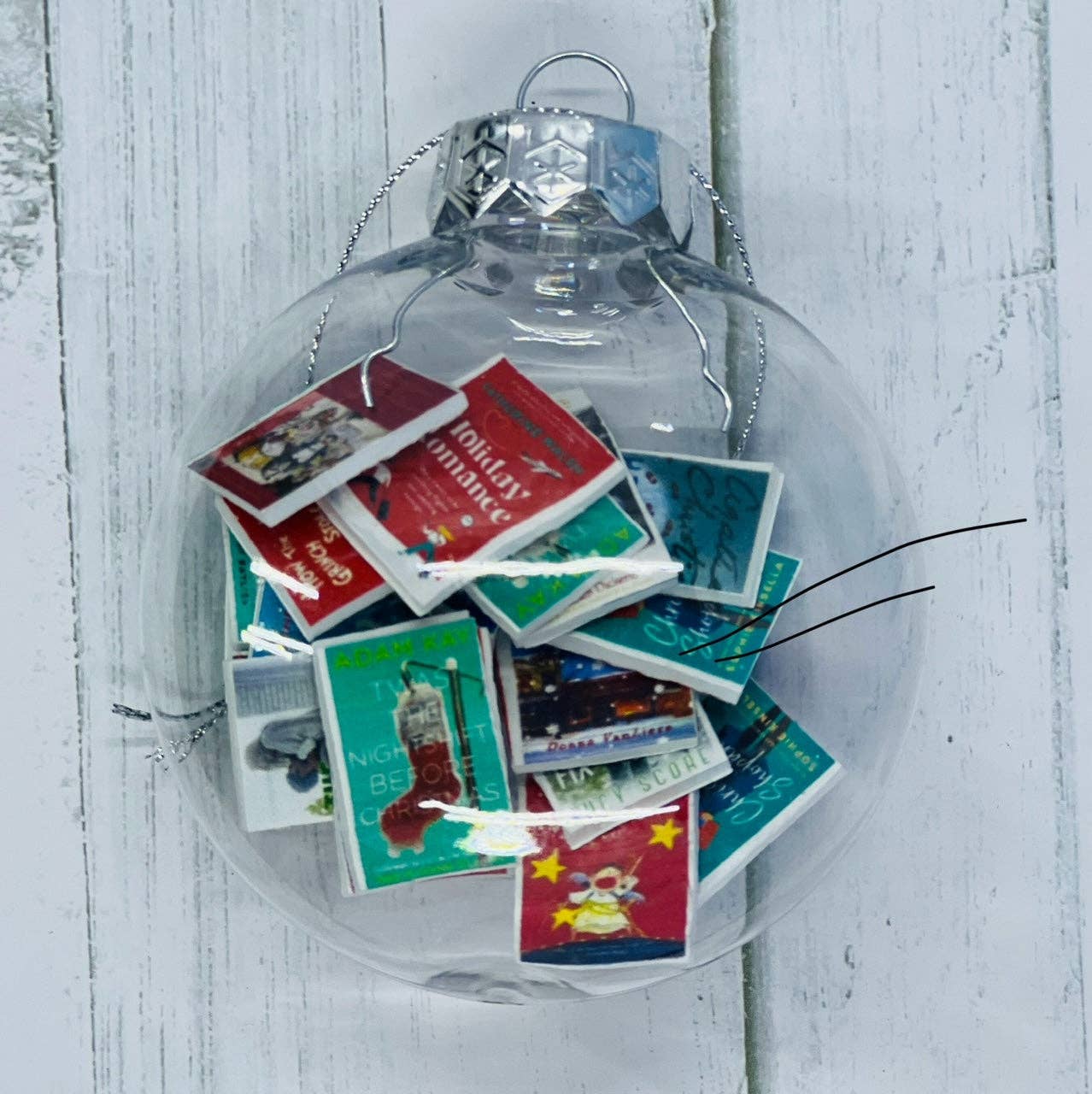Nans Tees - Wholesale Ornament - Miniature Books Holiday Ornament | 20 Christmas-Themed Titles | 3.15" Transparent Flat Ornament with Bookish Gift Box3