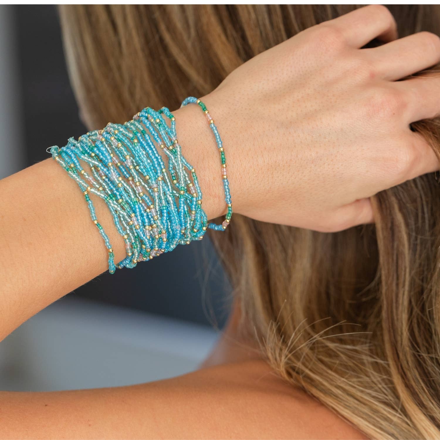 Splendid Iris - Wholesale Beaded Bracelet - Assorted 2mm Stretch Seed Bead Bracelets27