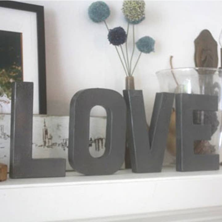 Factory Direct Craft - Wholesale Decorative Tabletop Object - Paper Mache "Love" Word Set3
