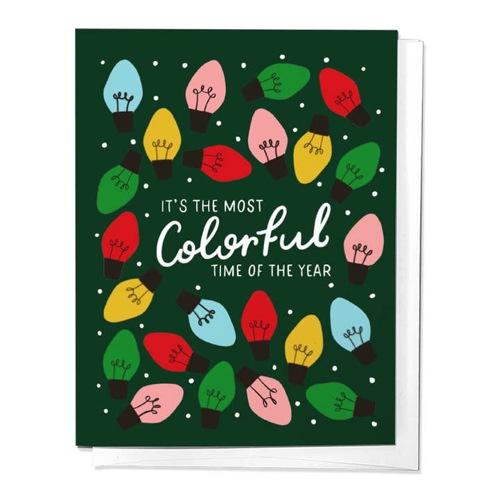 Tarjeta de felicitación con luces de la época más colorida del año para venta al por mayor de Parcel Island