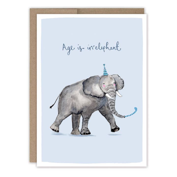 Biely & Shoaf - Wholesale Birthday Card - Age Is Irrelephant Elephant Birthday Card