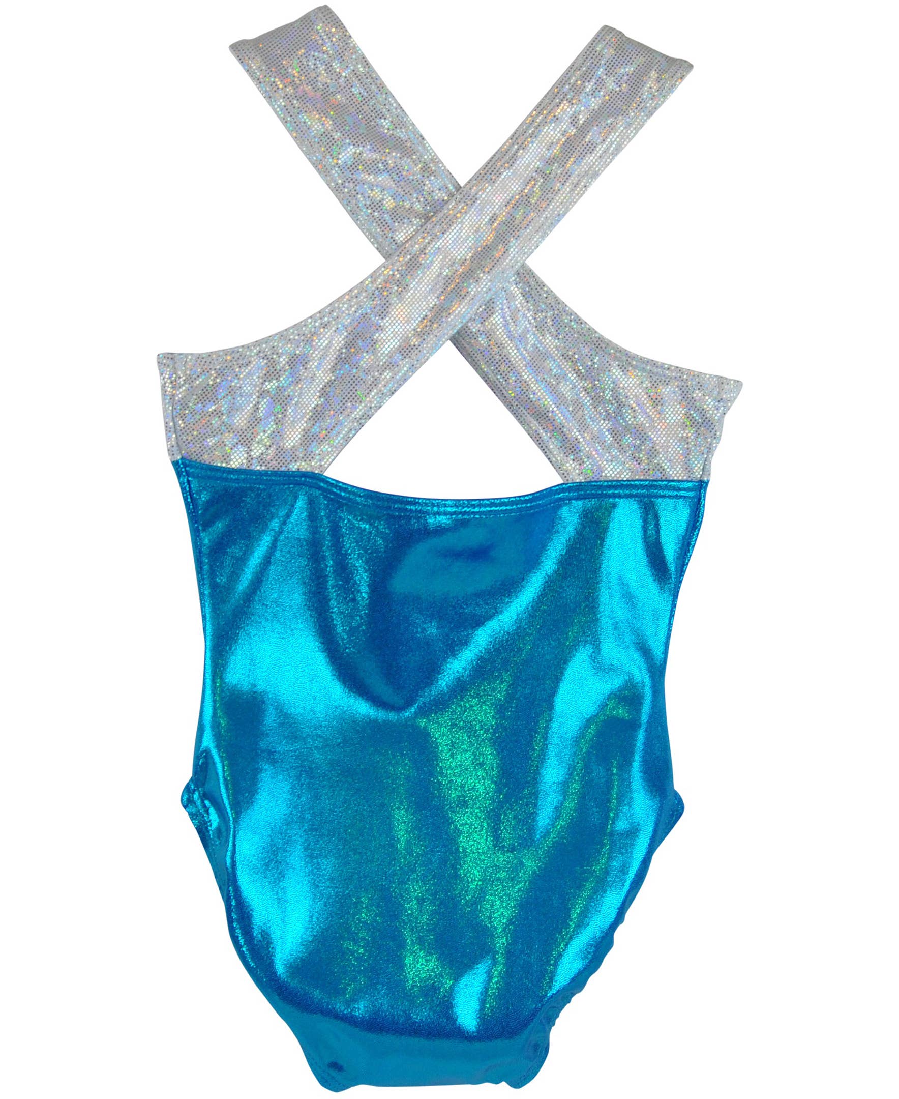 Obersee - Wholesale Lingerie Bodysuit - Women's - Girl's Gymnastics Leotard - Cross Back Turquoise1