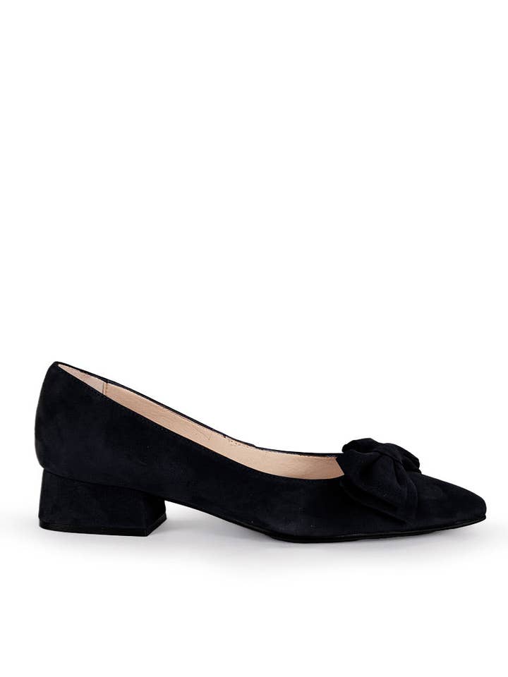 Leonor Black Suede Bow. Made in Spain. BP1851 for wholesale on Faire0