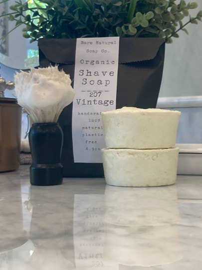 207 Jabón de Afeitar Vintage | Pastilla de Jabón de Afeitar Natural para venta al por mayor de Bare Natural Soap Co