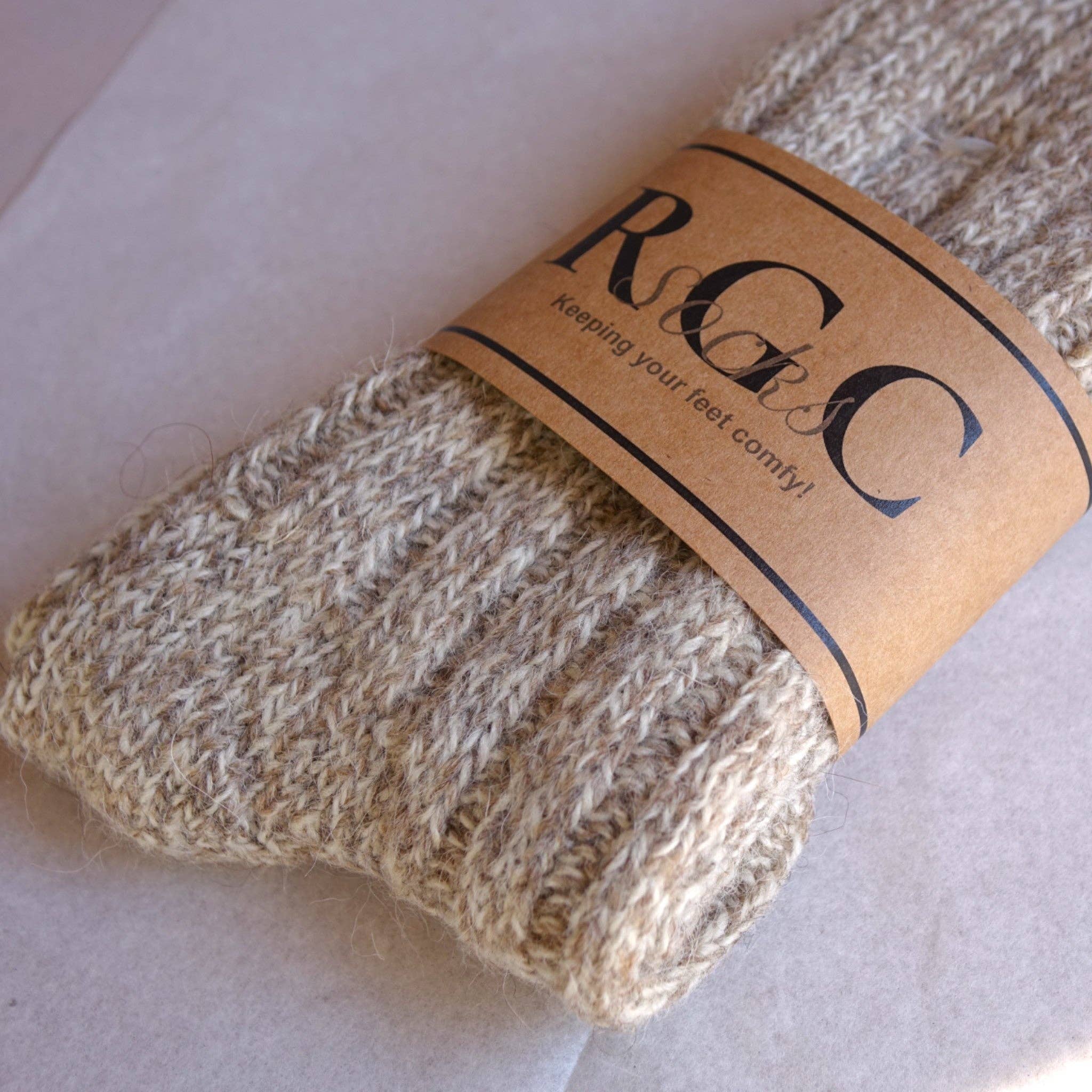 By The Mountain - Portuguese Handmade Footwear - Wholesale Socks - Unisex - Alpaca Socks natural Wool Beige0