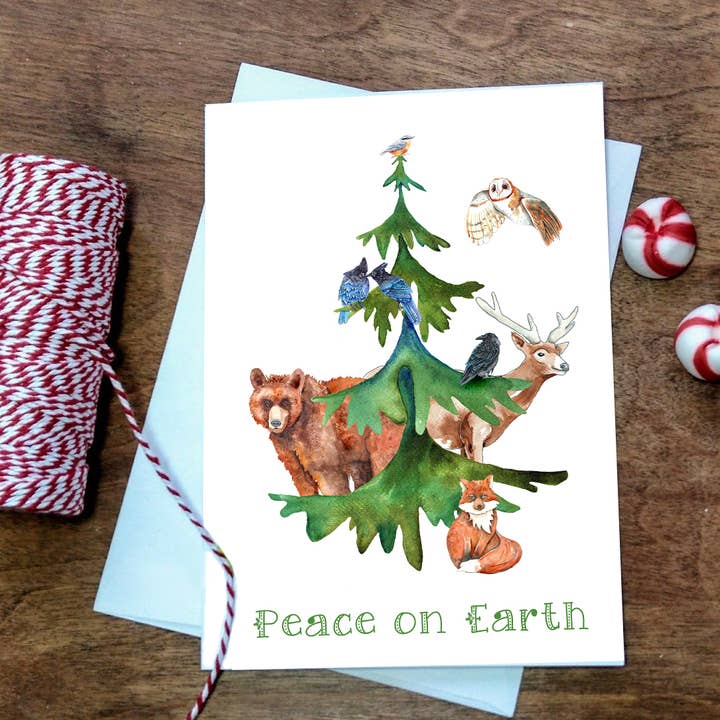 Peace on Earth card for wholesale by Dancing Raven Designs