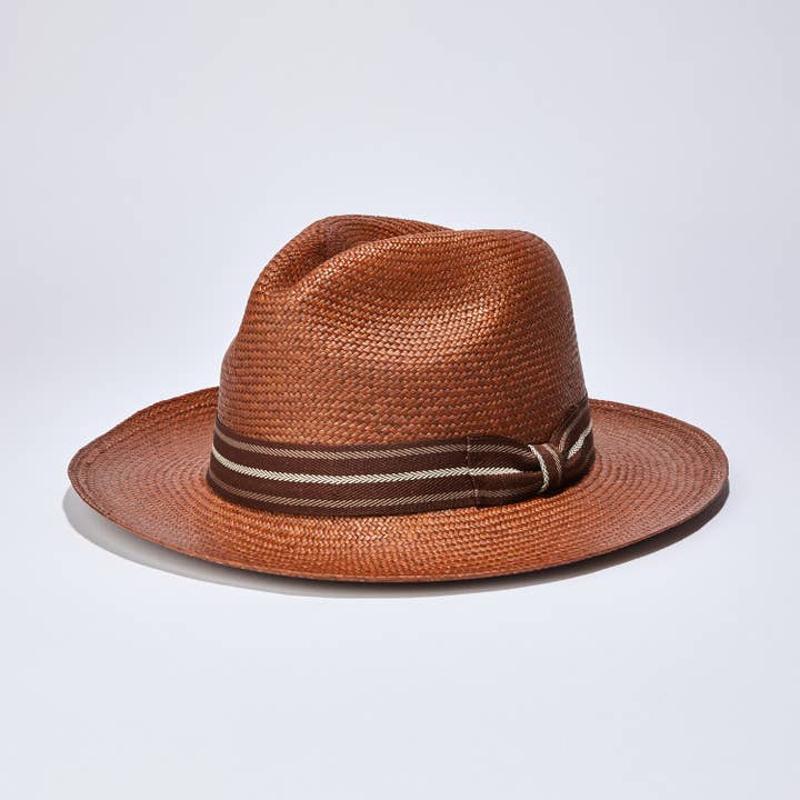 Klassisk karamel Panama-hat - håndlavet stråhat til sommer for engroshandel hos Elegancia Tropical Genuine Panama Hats