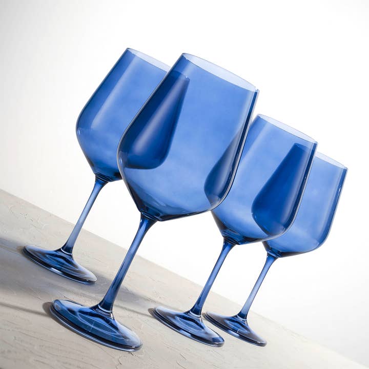 Godinger - Wholesale Wine Glass - Set of Four Colored Red Wine Glasses - multi color avail5