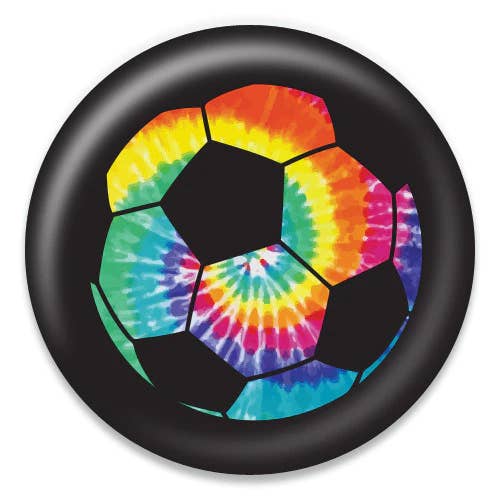 ChattySnaps - Wholesale Lapel Pin/Button - Soccer Ball Tie Dye Black