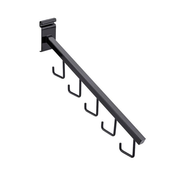 Store Supply Warehouse - Wholesale Retailer Display - Accessories - Black 5-J-Hook Waterfall Faceout For Wire Grid 2