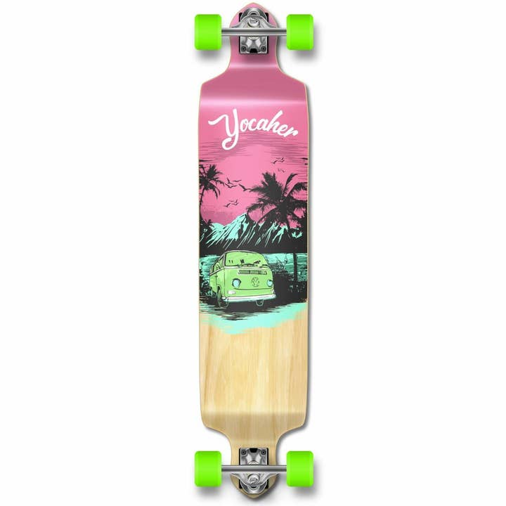 Yocaher Drop Down Complete Longboard-VW Series-Pink N' Mint for wholesale by Yocaher Skateboards