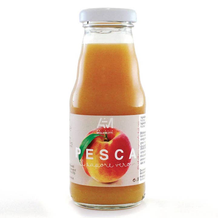 Organic Peach Juice 200ml MIGLIORETTI | Made in Italy for wholesale by Santini Gusto Unico