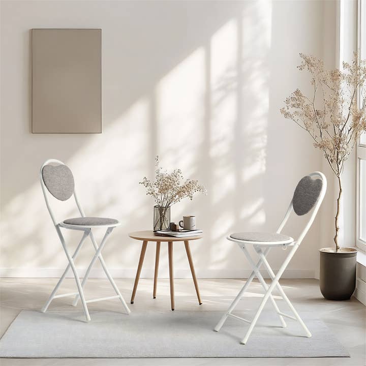HOMYCASA DESIGN INC - Wholesale Folding Chair - Heart-Shaped Backrest Folding Chair
