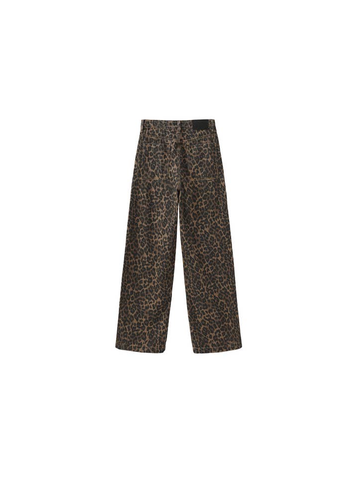 Sienna Leopard Wide Leg Denim Jeans for wholesale on Faire10