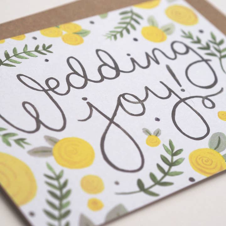 Jade Fisher – Großhandel Hochzeitskarte – Wedding Joy - Gelbe Rosen - Hochzeitskarte
