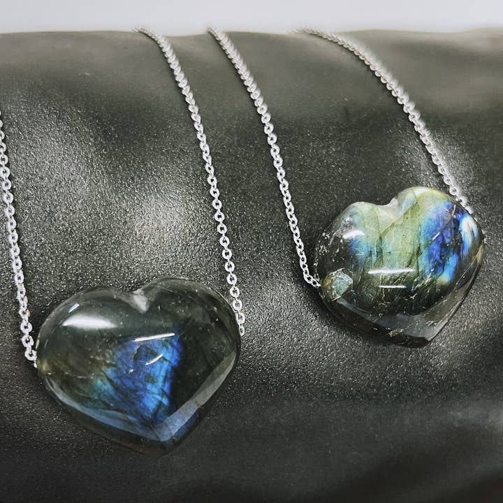 Labradorite Heart Necklace for wholesale by Peace Love Bling