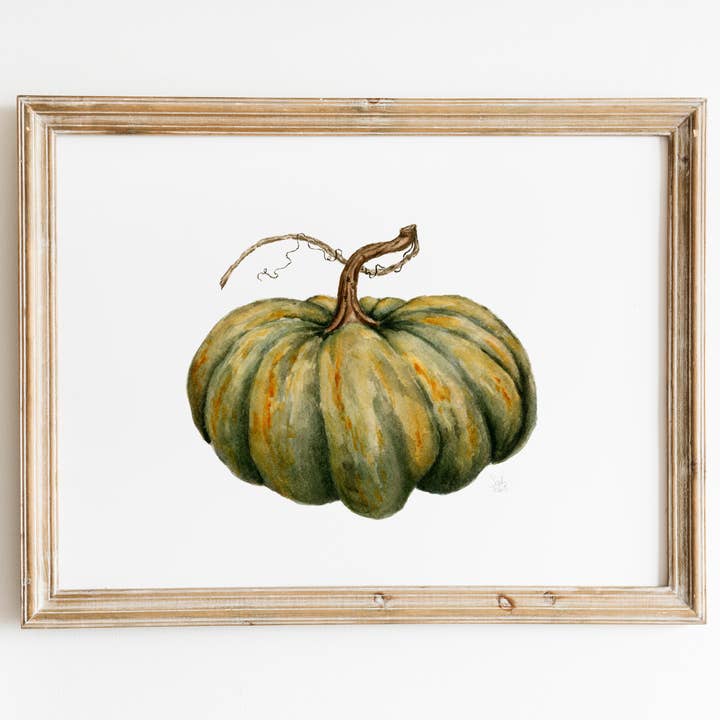Sarah Jane Studio Art - Wholesale Art Print - Green Pumpkin Print