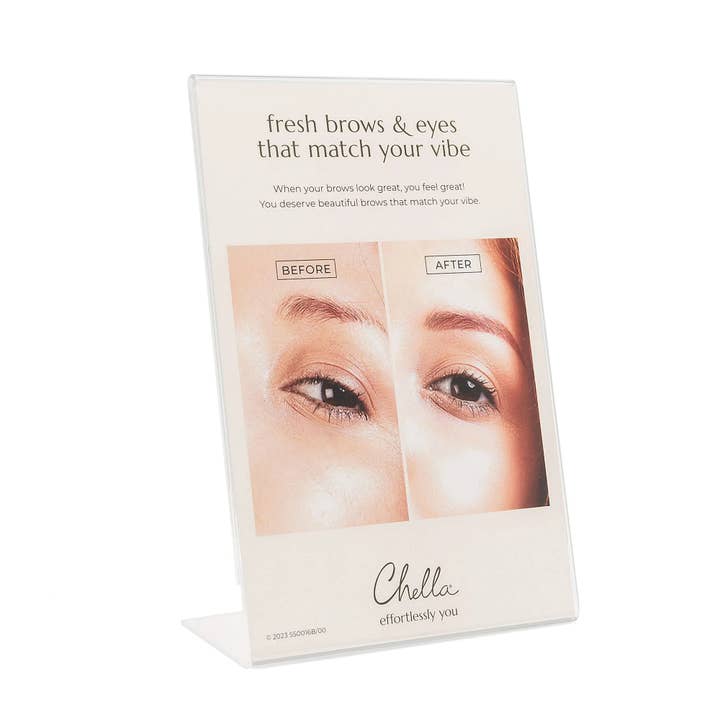 Chella Brow & Eye Collection - Wholesale Retailer Display - Beauty & Wellness - Shelf Talker Holder - Empty2