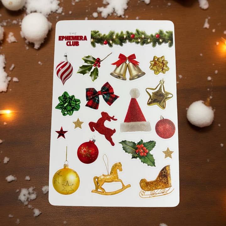 Klistermärkesark för jul för wholesale av The Ephemera Club