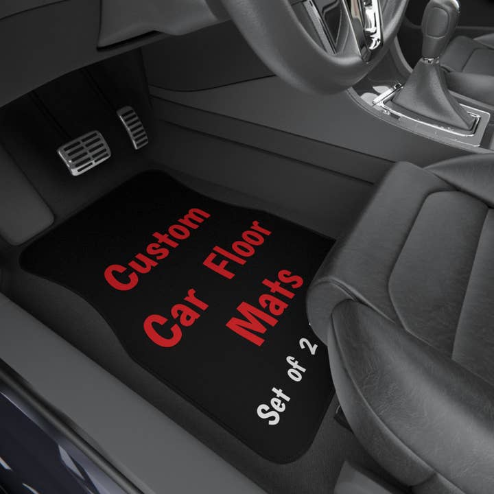 MonkeyFeetGraphics – Großhandel Auto-Getränkeuntersetzer – Unisex – Set mit 2 maßgefertigten Fußmatten für die Vorderseite, personalisiertes Fahrzeugzubehör, Autodekor, Geschenk für Neuwagen