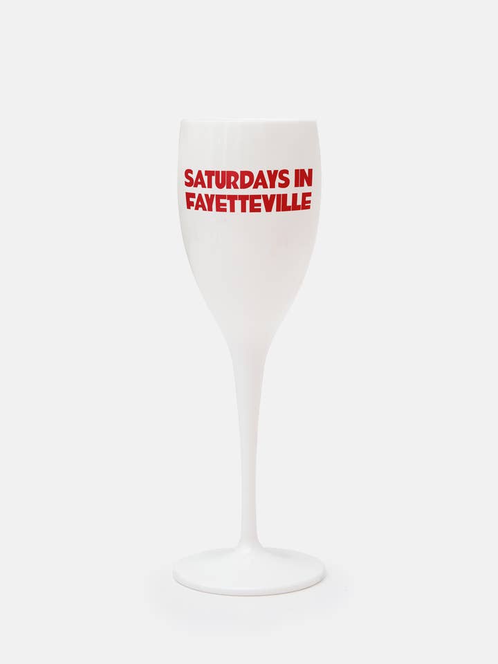 Saturdays In Fayetteville Champagne Flute for wholesale by Tart By Taylor