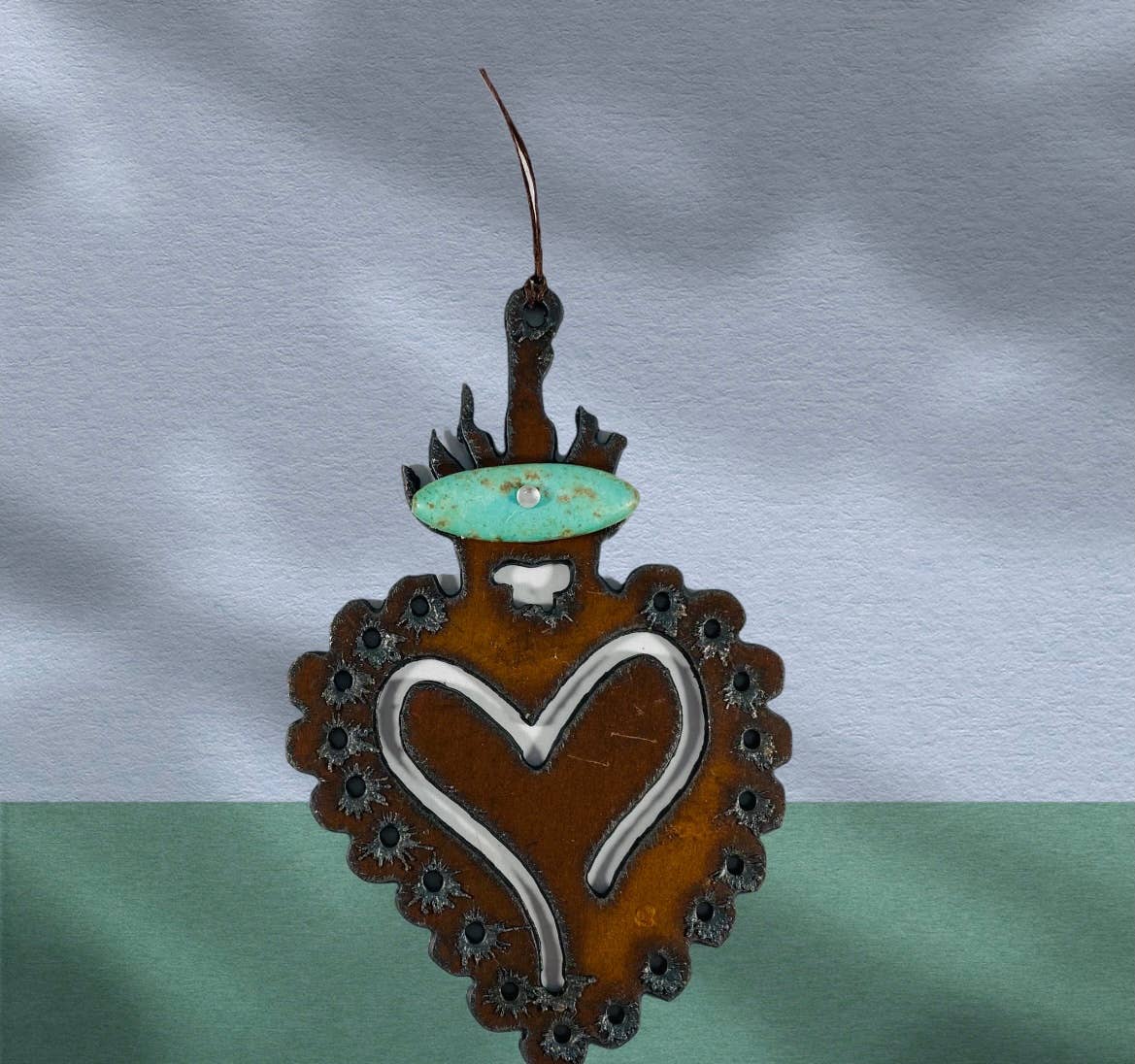 Whimsies - Vente Objets de décoration - Ornement coeur milagro Turquoise USA sud-ouest Arizona4
