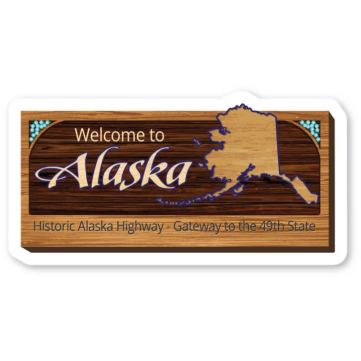 Sous-verre - Panneau de bienvenue en Alaska pour la vente par Morris Magnets